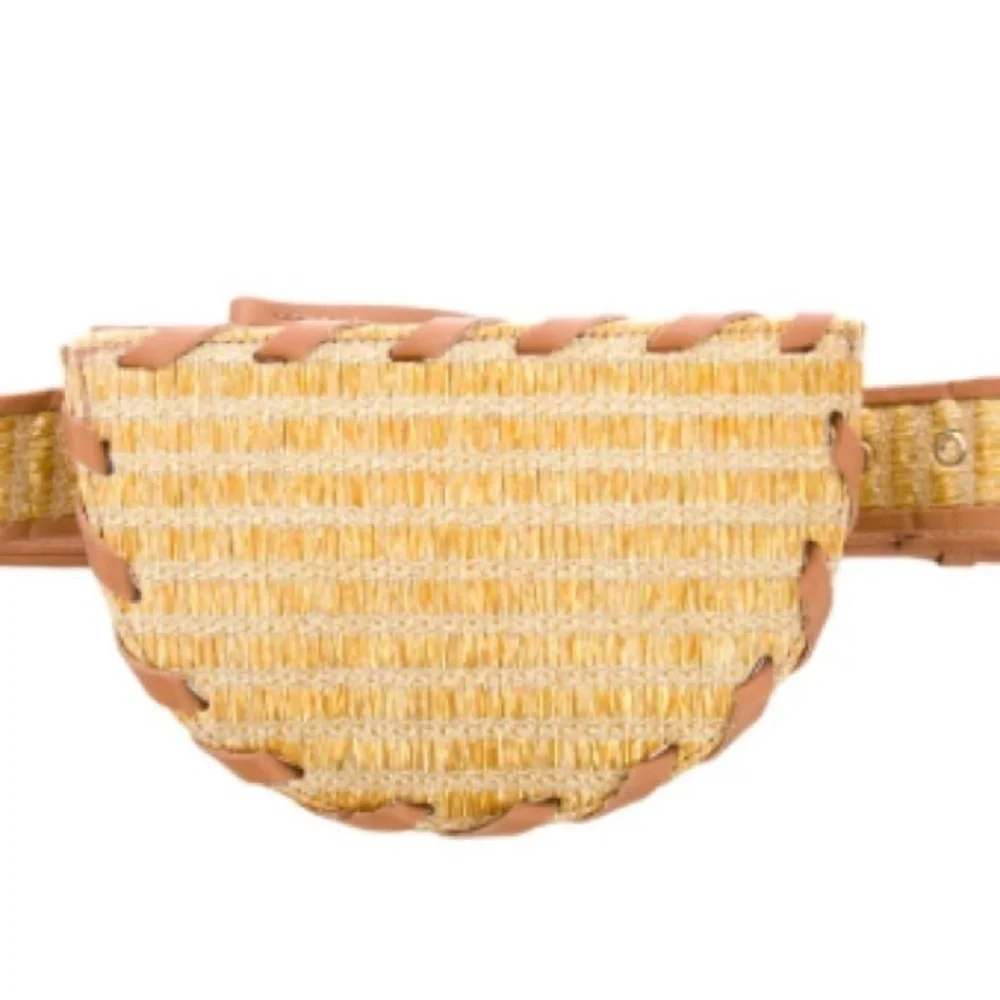 POOLSIDE Metallic Raffia Belt Bag brand new with tags